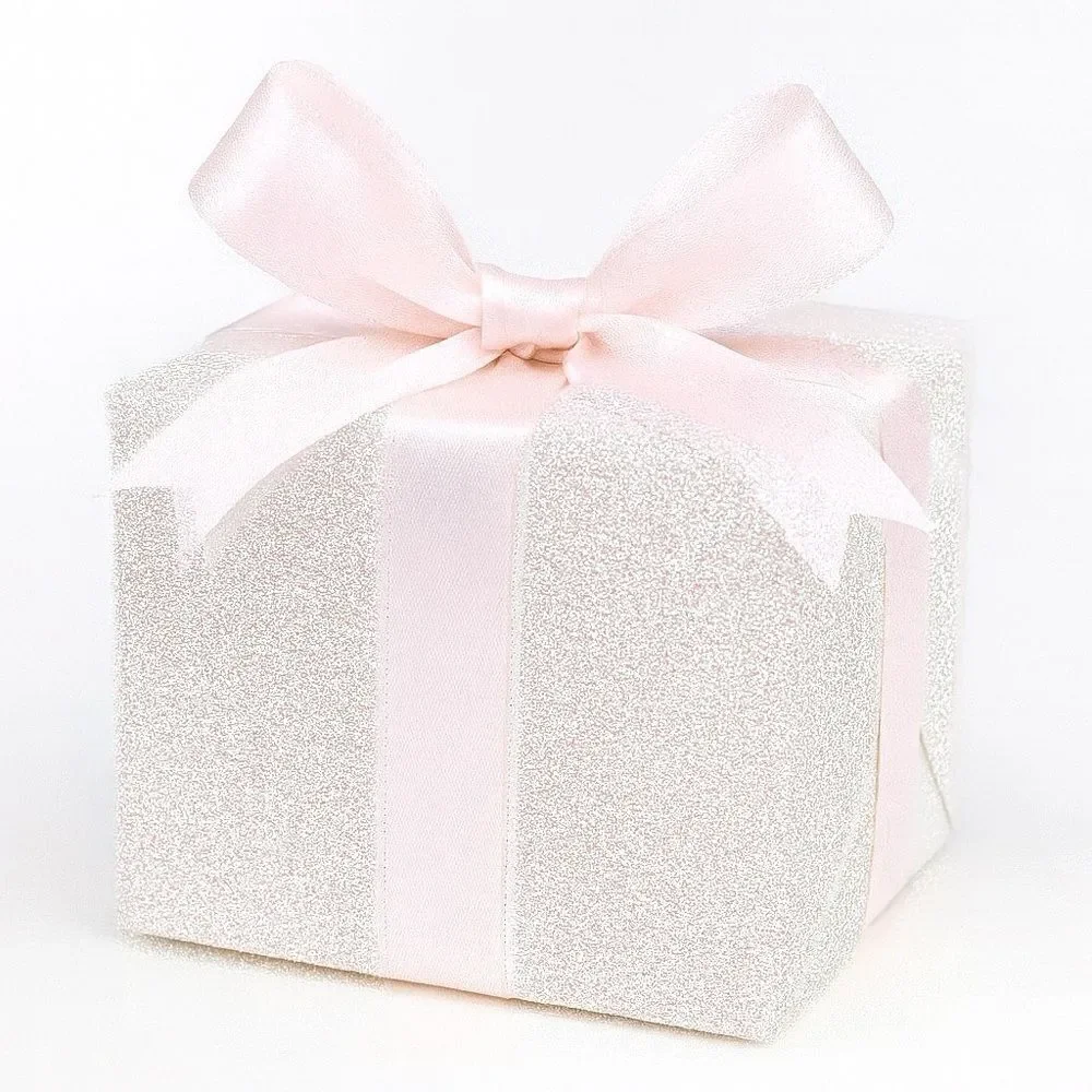NWT Paper Source White Glitter Wrapping Paper Roll 27.5”x59” Designer Gift Wrap